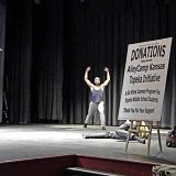 Warms ups with Troy Powell, Ailey II Artistic Director (left) and dancer Edward Spots from New Orleans