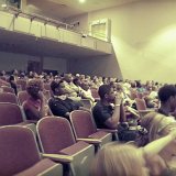 Families, students, community members watch AILEY II Lecture Demonstration at Highland Park High School Auditorium.