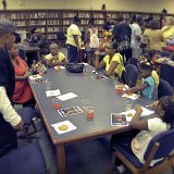 Event goers await the appearance of the dancers at the reception