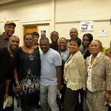 AILEY II Lecture Demonstration guests Dale and Anita Cushinberry, Ramona Brown Reed, Linessa Frasier, Marsha and Esmond Alleyne, Glenda DuBoise, and Ann Garvin with Troy Powell and Tyrone Aiken of Alvin Ailey