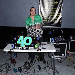 The always lovely Charline provided the Karaoke. She literally had only minutes to get there to setup. Her band Velvet Blues Revue played at a benefit celebrating the life of Ian Hopper at the Celtic Fox at 5:30pm! and then flew to Serendipity for this party. U ROC, CHAR!