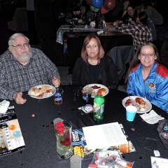 (l. to r.) Roxanne's brother Chris DeGraw, Jake's mama Roxanne, and my sister Patti Blackwood.