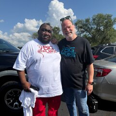 IMG 010826  Adrian "Big Luke" Wilson and yours truly, Topeka Blues Society Technical Director, Danl Blackwood